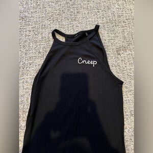 Embroidered “Creep” Tank Top
